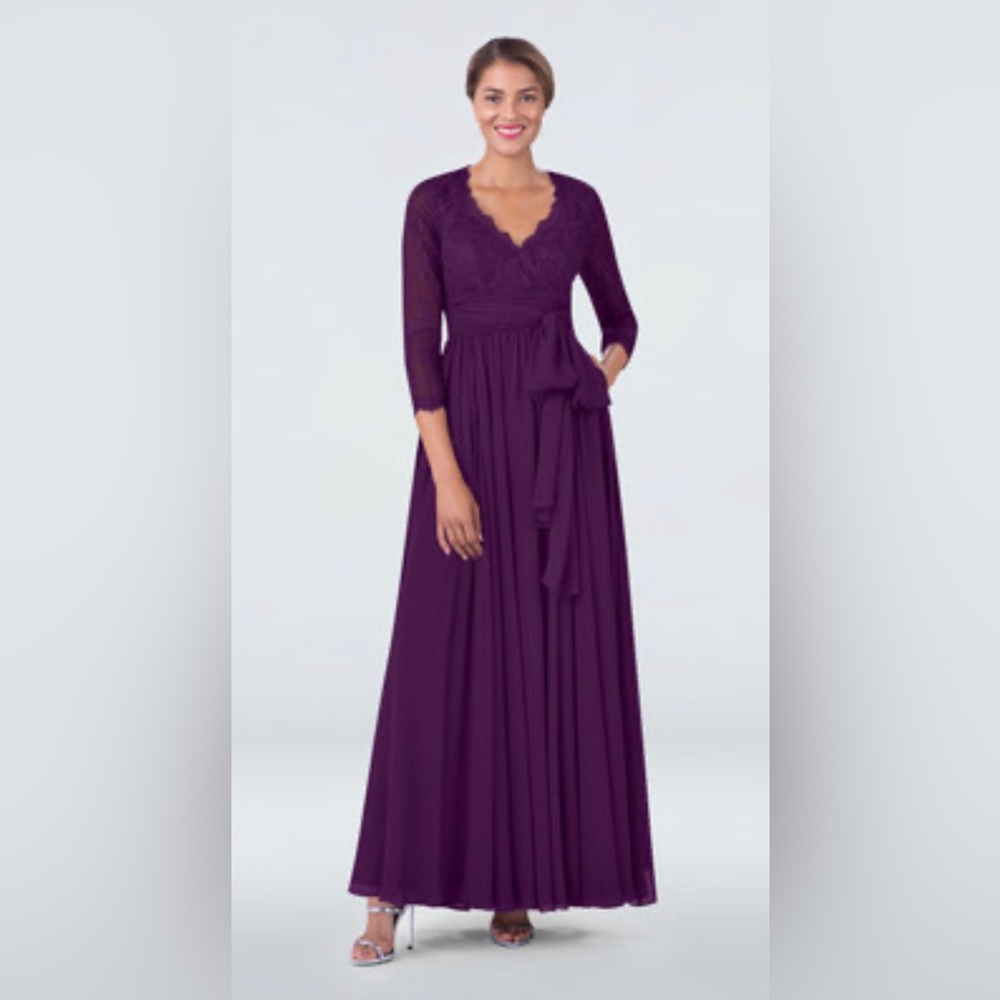 Like New Floor Length Mother of the Bride dress.Size 22. Color is Eggplant/Grape